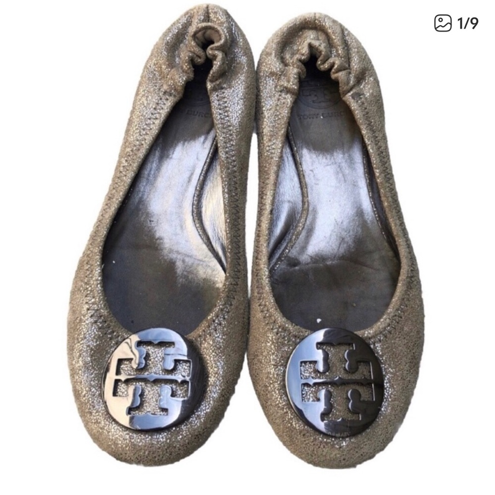 Tory Burch Miller Bronze/Gold Flats. Size 8.